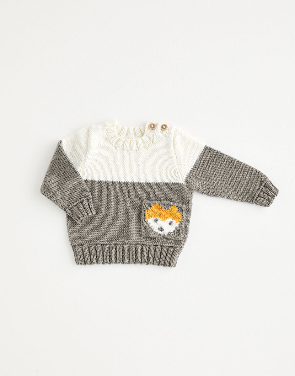 Nordic Fox Pocket Sweater in Snuggly DK - Sirdar 5384