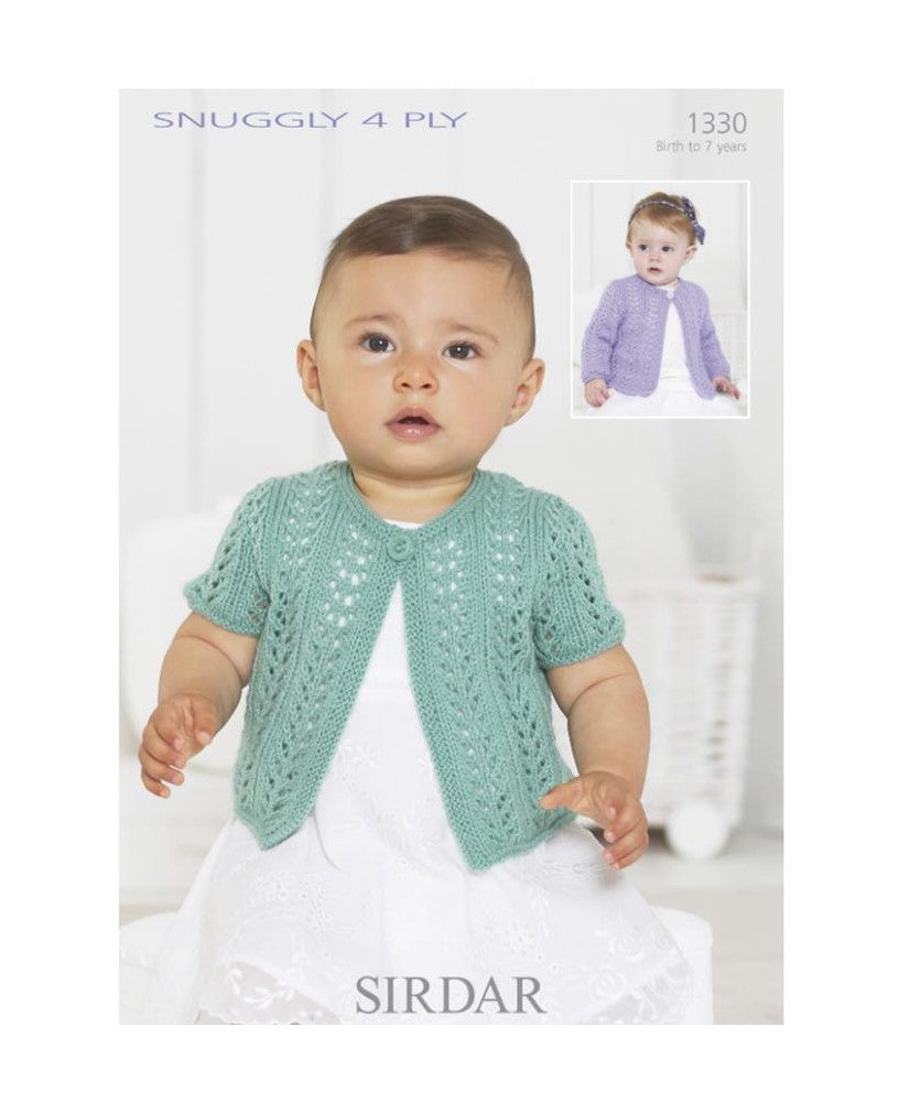 Short Sleeve and Long Sleeve Lace Cardigan - Sirdar 1330