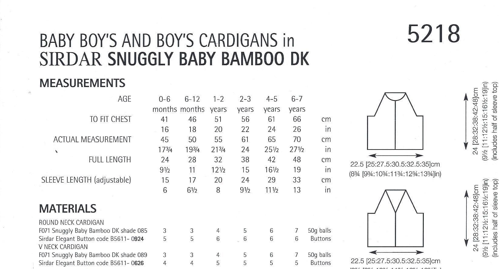 Baby Cardigan in Snuggly DK - Sirdar 5218
