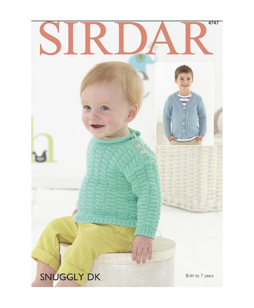 Sweater and Cardigan in DK Snuggly - Sirdar 4747